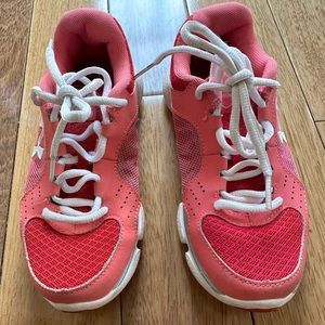 Under Armour Little Kids sneakers in Pinks with white laces and soles